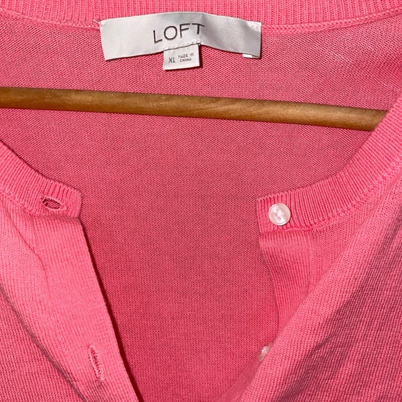 100% Cotton Pink Loft button down cardigan - Picture 3 of 5